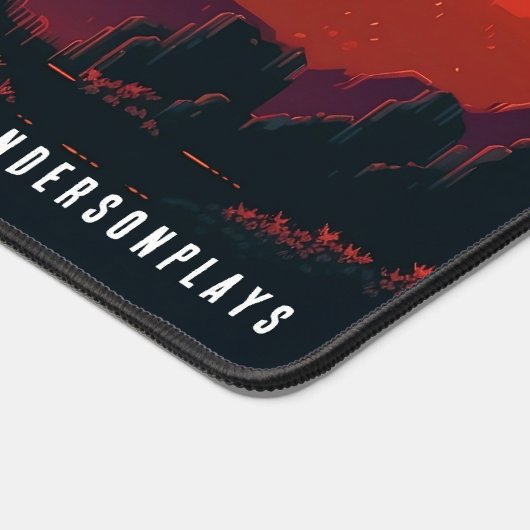 Aangepaste cyber zonsondergang retro gaming bureaumat (Hoek)