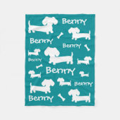 Aangepaste Dachshund Fleece Blanket voor Doxies Deken (Voorkant)