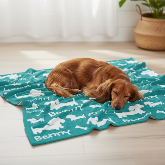 Aangepaste Dachshund Fleece Blanket voor Doxies Deken