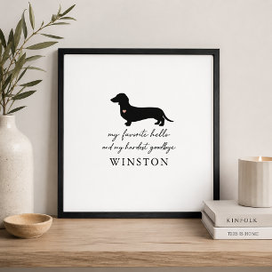 Aangepaste Dachshund-herdenking Minimalistische Poster