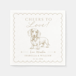 Aangepaste Dachshund-huwelijk Gepersonaliseerde Wi Servet