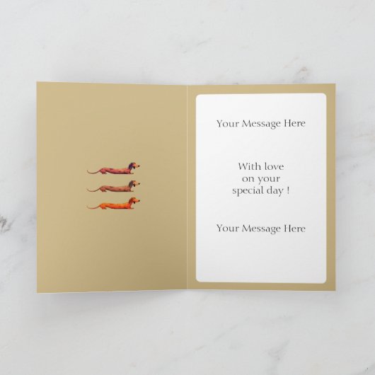 Aangepaste Dachshund Kaart (Binnen)