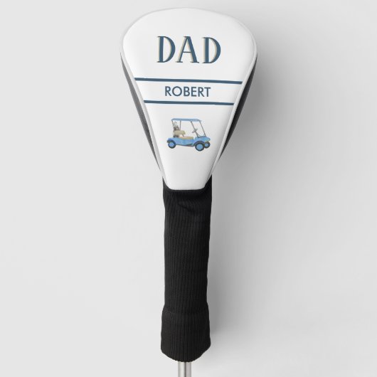 Aangepaste DAD naam Waterverf Winkelwagen Golfheadcover (Voorkant)