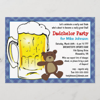 Aangepaste Dadchelor Party-uitnodigingen - Diaper  Kaart
