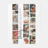Aangepaste Daddy 18 Fotocollage Fleece Deken (Voorkant)
