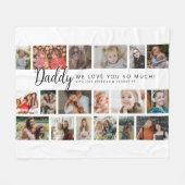Aangepaste Daddy 18 Fotocollage Fleece Deken (Voorkant (Horizontaal))