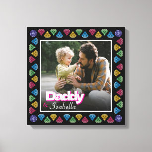 Aangepaste Daddy & Me Fotoherinnering – gepersonal Canvas Afdruk