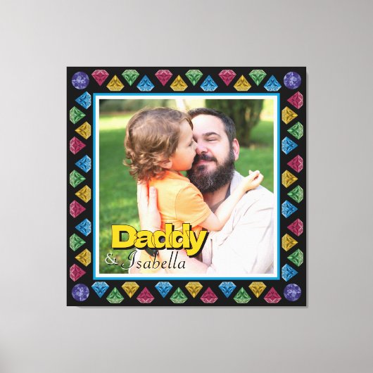 Aangepaste Daddy & Me Fotoherinnering – gepersonal Canvas Afdruk (Voorkant)