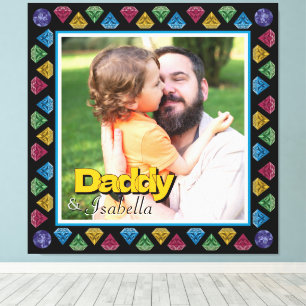 Aangepaste Daddy & Me Fotoherinnering – gepersonal Canvas Afdruk