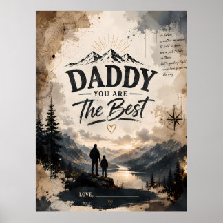 Aangepaste Daddy Mountain Avonturenposter Poster