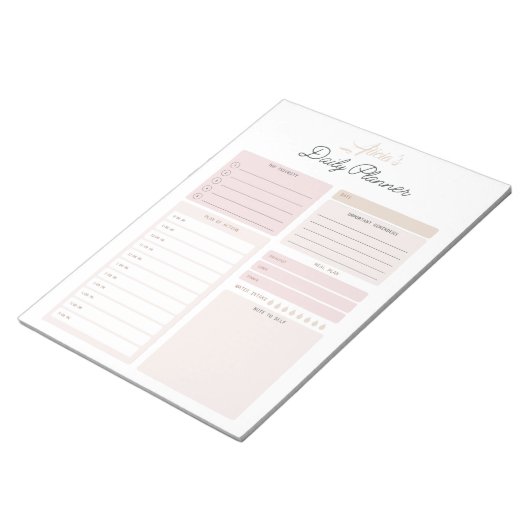 Aangepaste dagelijkse planner notitieblok (Schuin)