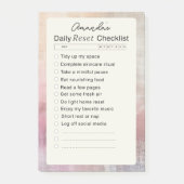 Aangepaste Dagelijkse Reset Zelfzorg Checklist Post-it® Notes (Voorkant)