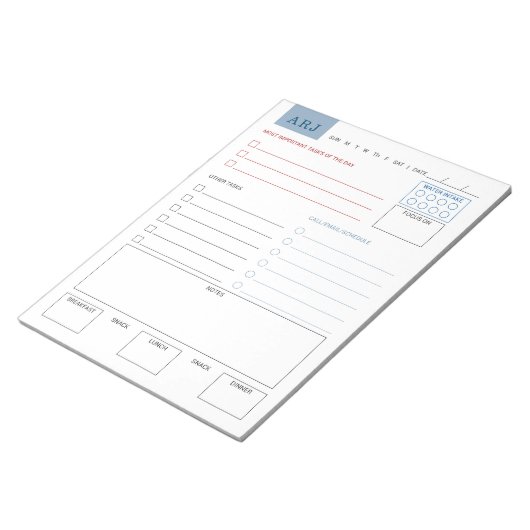 Aangepaste dagelijkse taken Groot Notitieblok (Schuin)