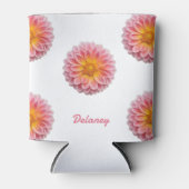 Aangepaste Dahlia en Dew Drops Blikjeskoeler (Voorkant)