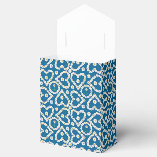 Aangepaste Daisy Chains op blauw, Tent Favor Box Bedankdoosjes (Geopend)
