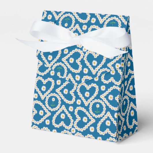 Aangepaste Daisy Chains op blauw, Tent Favor Box Bedankdoosjes (Voorkant Zijde)