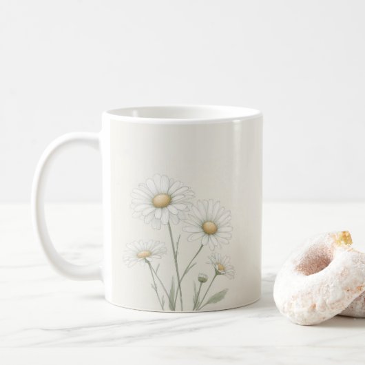 Aangepaste Daisy Flower Koffiemok (Met donut)