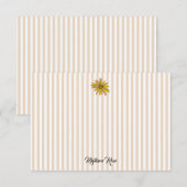 Aangepaste Daisy Painting Stripe Preppy Bedankkaart (Voorkant / Achterkant)