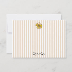 Aangepaste Daisy Painting Stripe Preppy Bedankkaart