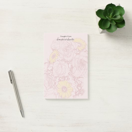 Aangepaste  Daisy-Rozen met Bouquet Post-it® Notes (Kantoor)