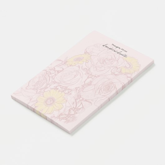 Aangepaste  Daisy-Rozen met Bouquet Post-it® Notes (Schuin)