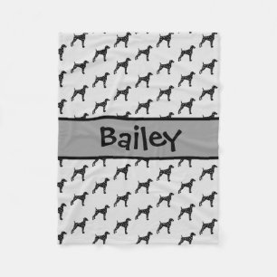 Aangepaste Dalmatische Hond Silhouet Fleece Deken