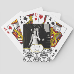 Aangepaste Damask Weduwfotokaarten Pokerkaarten