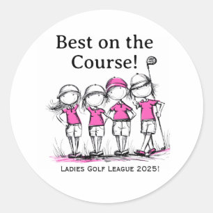 Aangepaste Dames Golfcompetitie Onderscheidingstic Ronde Sticker