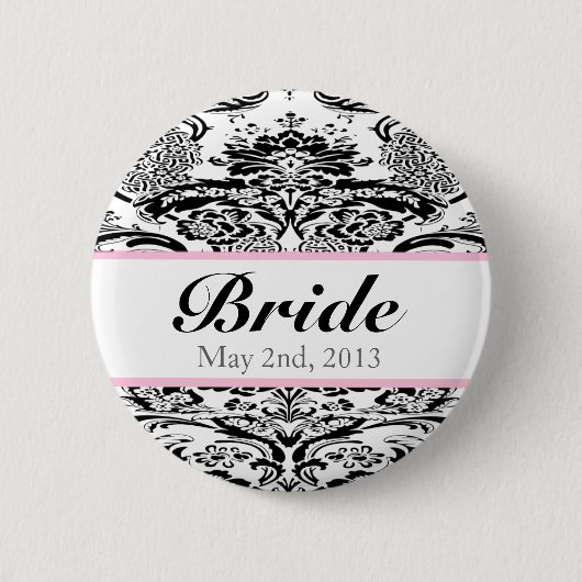 Aangepaste damesbridepin ronde button 5,7 cm (Voorkant)