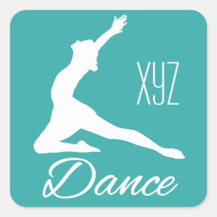 Aangepaste DANCE-stickers voor monogram en kleur Vierkante Sticker