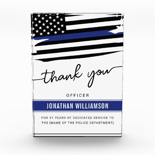 Aangepaste dank Politieagent Pensioengeschenk Fotoblokken (Voorkant)
