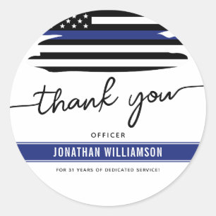 Aangepaste dank Politieagent Pensioengeschenk Ronde Sticker