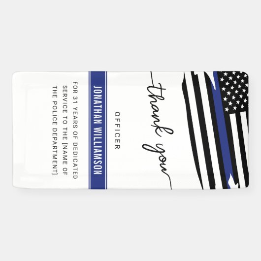 Aangepaste dank Politieagent Pensioengeschenk Spandoek (Horizontaal)