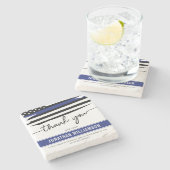 Aangepaste dank Politieagent Pensioengeschenk Stenen Onderzetter (Zijkant)