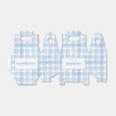 Aangepaste dank u Blue Gingham Waterverf Bedankdoosjes (Uitgevouwen)