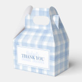Aangepaste dank u Blue Gingham Waterverf Bedankdoosjes (Voorkant Zijde)