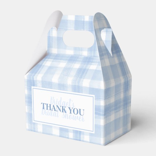 Aangepaste dank u Blue Gingham Waterverf Bedankdoosjes (Voorkant Zijde)
