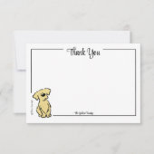 Aangepaste dank u Golden Retriever Puppy Note Kaar Bedankkaart (Voorkant)