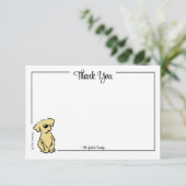 Aangepaste dank u Golden Retriever Puppy Note Kaar Bedankkaart (Staand voorkant)
