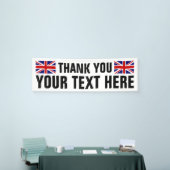 Aangepaste dank U teken banner met Engelse vlaggen (Beurs)