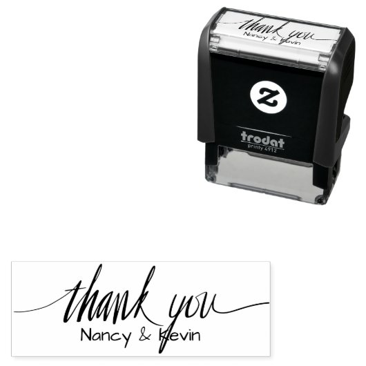 Aangepaste dank u typografie zelfinktstempel zelfinktende stempel (In situ)