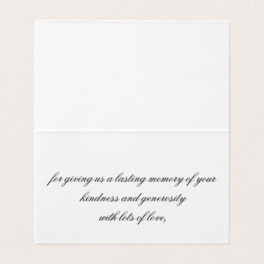 Aangepaste dank u Vouw Kaart (Binnenkant ongevouwen)