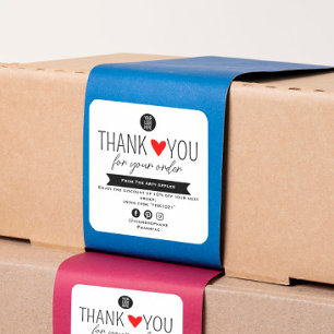 Aangepaste Dankjewelsticker Met Logo & Aanbieding Vierkante Sticker