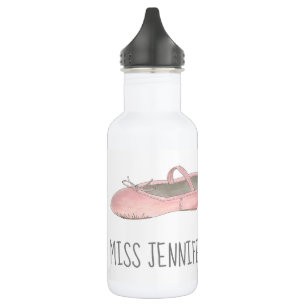 Aangepaste danslang roze balletslipper waterfles 