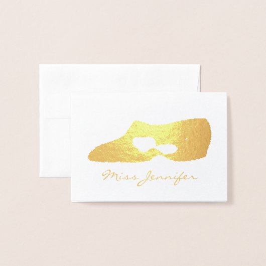 Aangepaste dansleraar Modern Lyrical Shoe Folie Kaarten (Voorkant met envelop)