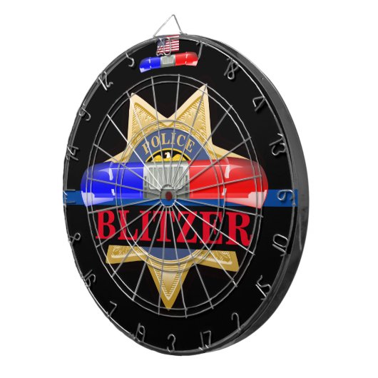 Aangepaste Dart Board voor politiebadge Edition Dartbord (Voorkant Rechts)