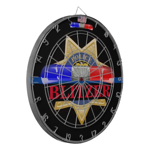 Aangepaste Dart Board voor politiebadge Edition Dartbord (Voorkant Links)