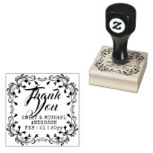 Aangepaste datum BEDANKT Zegel Handgeschreven Sier Rubberstempel (Gestempeld)
