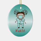 Aangepaste datum en naam van de beroepsverpleegkun keramisch ornament (Rechts)