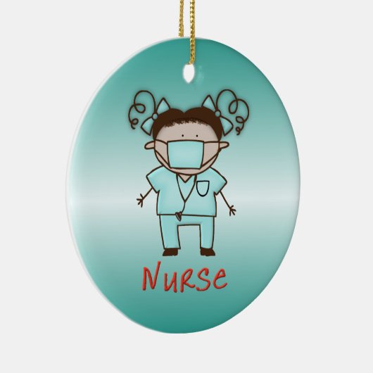 Aangepaste datum en naam van de beroepsverpleegkun keramisch ornament (Rechts)